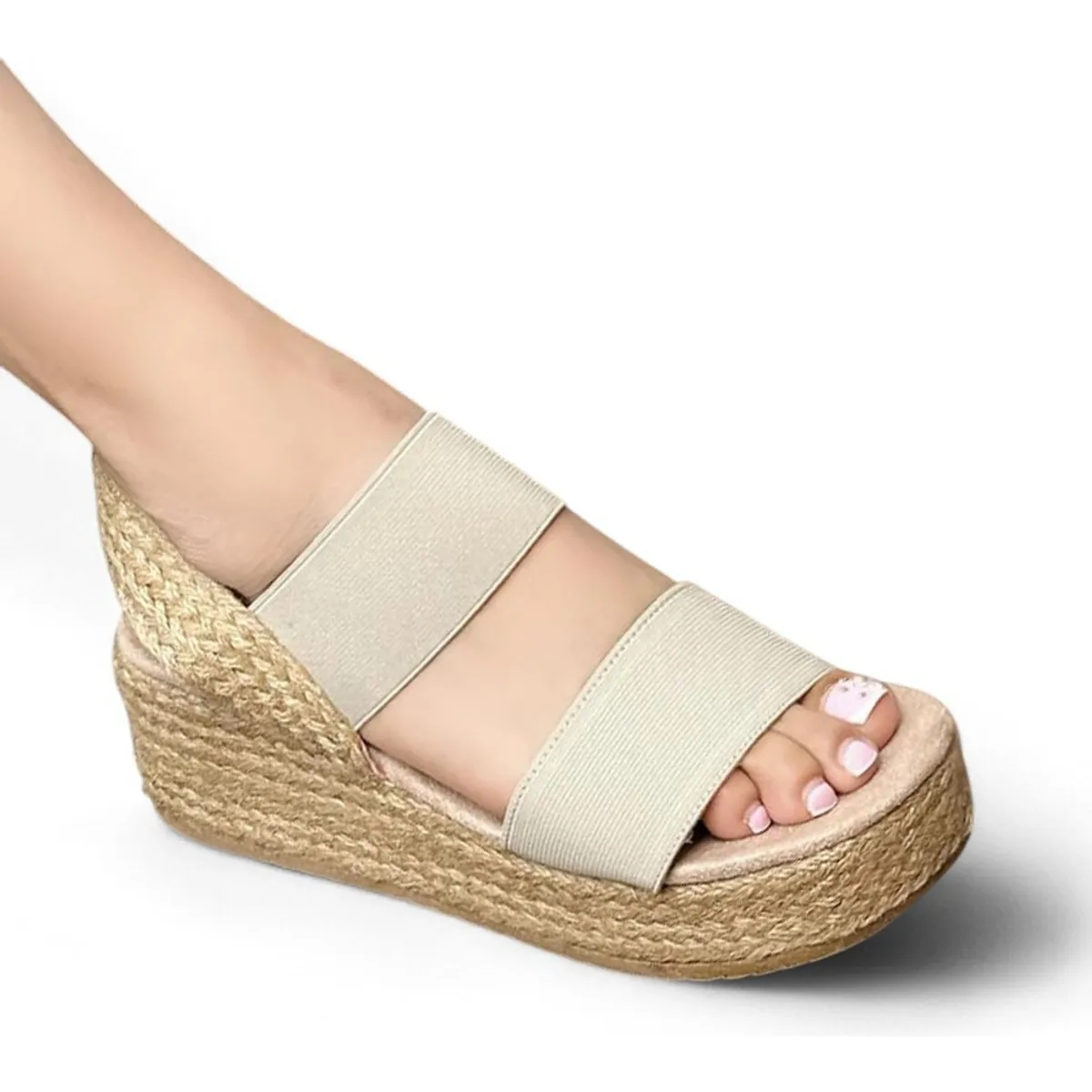 GENERICO - Sandalia Mujer Yute 2086L-50 Cuña 7 Beige