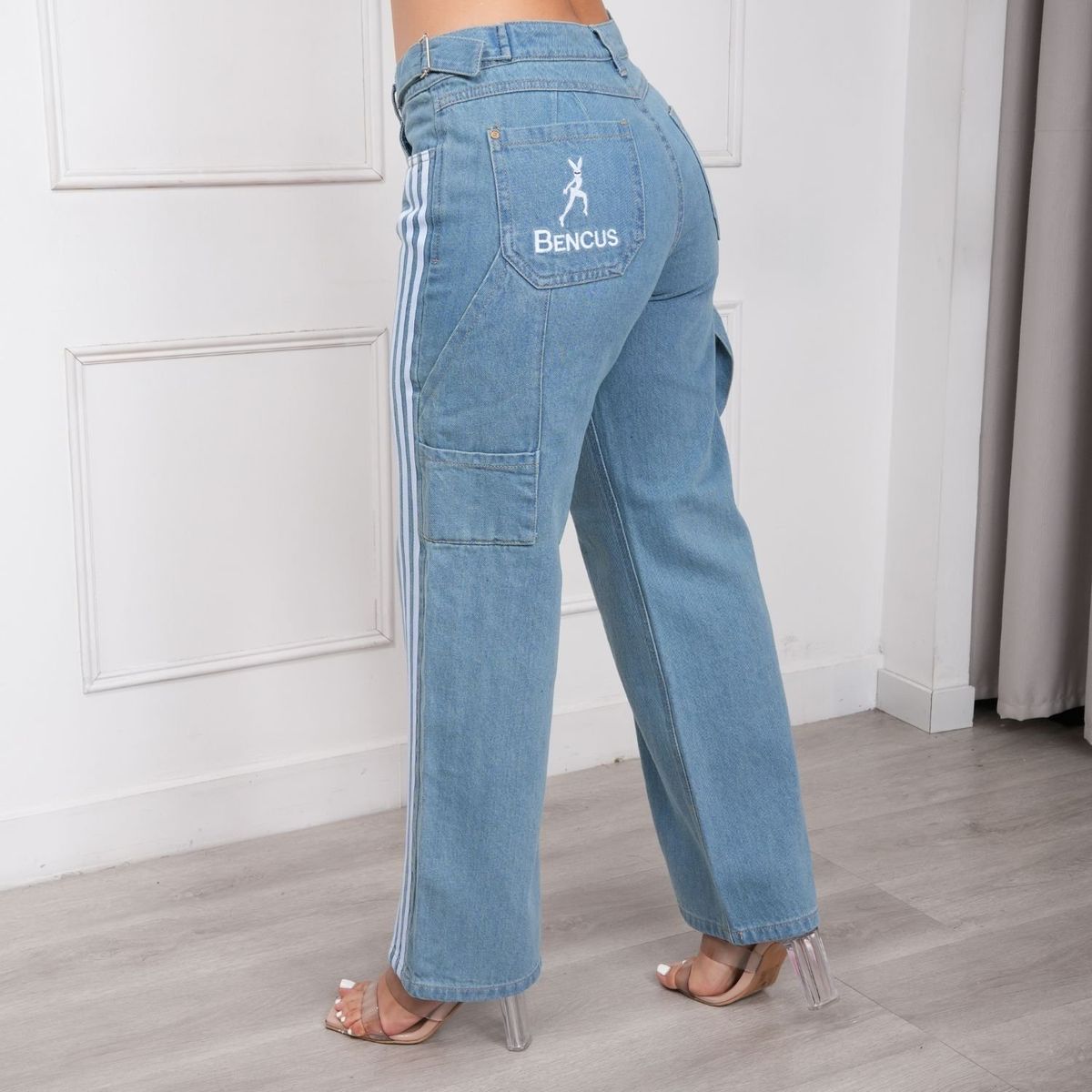 BENCUS JEANS - Pantalón Jean Mujer Straight Adidss