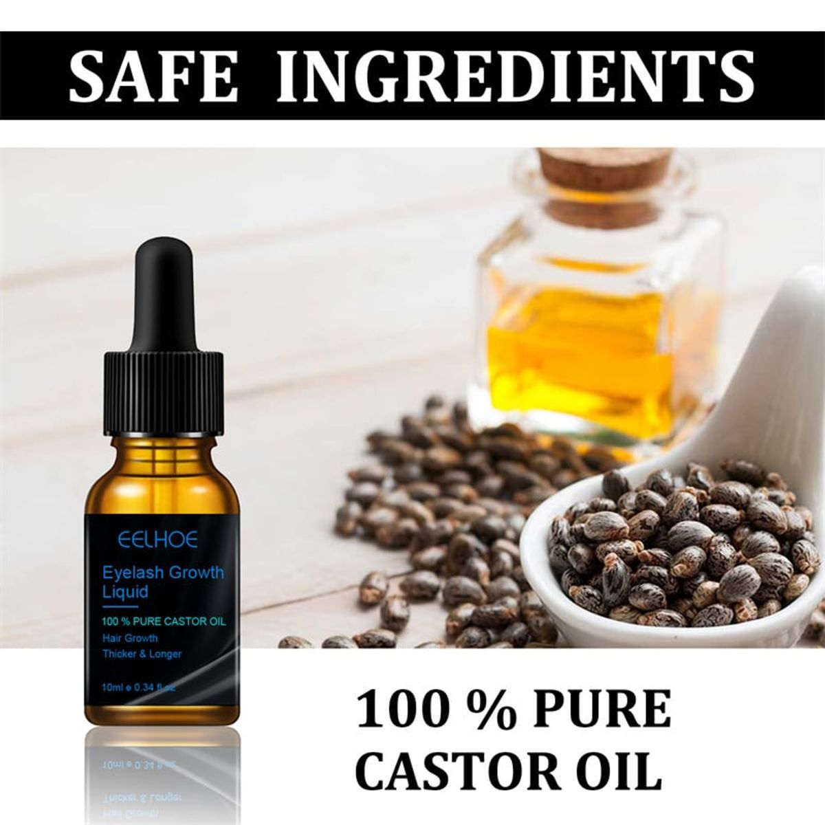 GENERICO - Aceite natural para el Crecimiento De Pestañas Y Cejas 10 ml