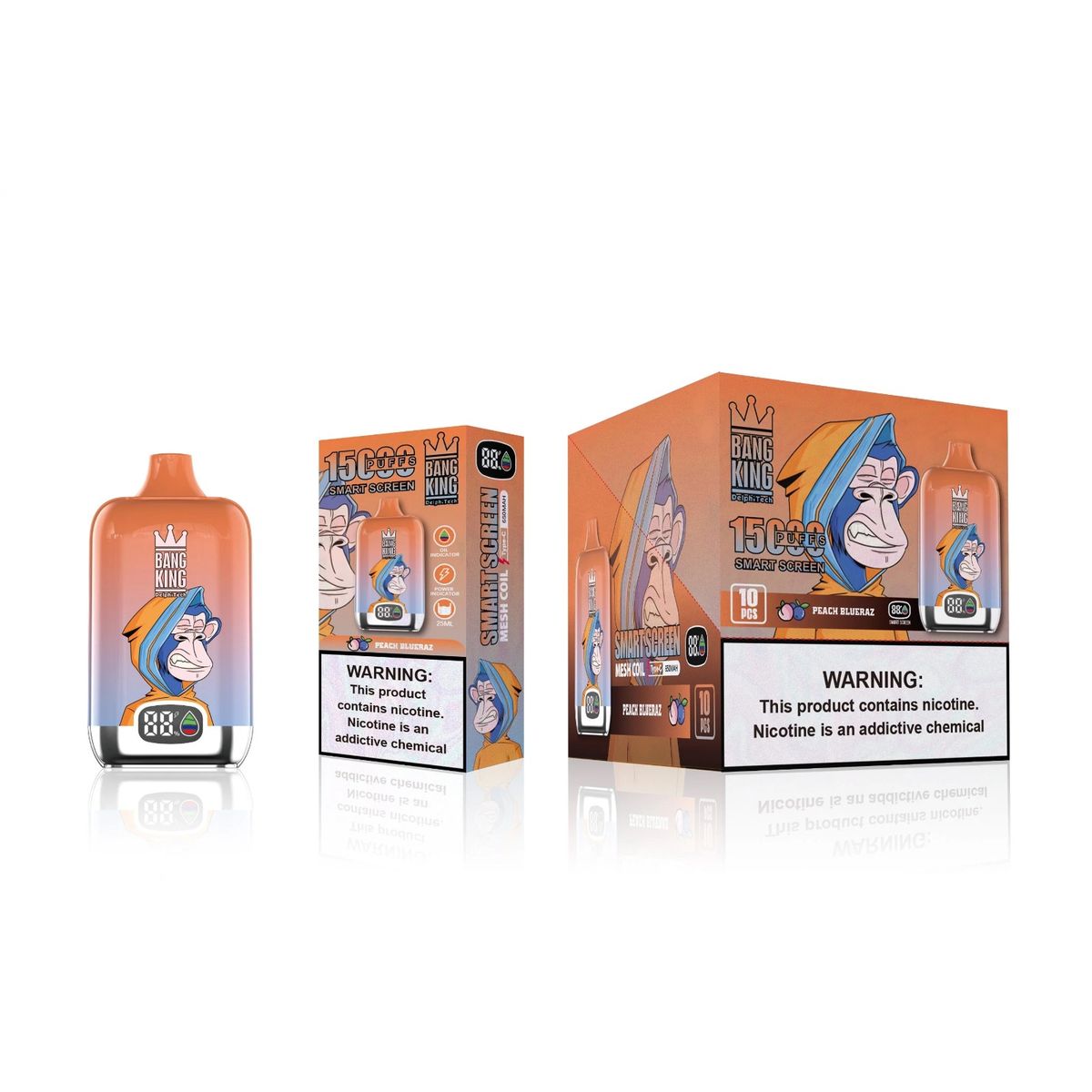 GENERICO - VAPEADOR BANG KING PEACH BLUERAZ DE 15000 PUFFS