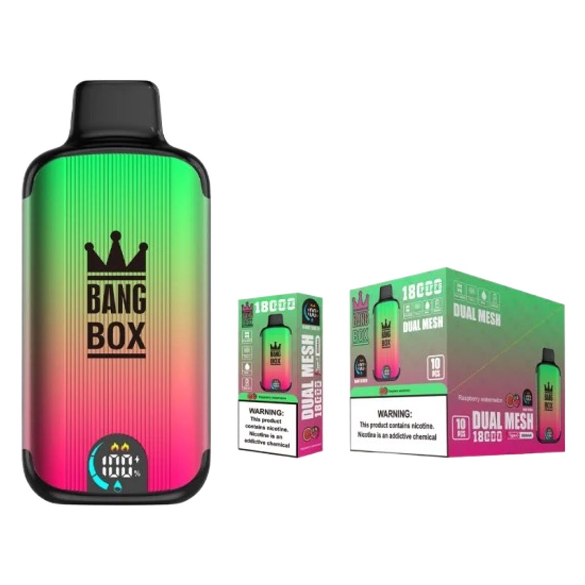 GENERICO - VAPEADOR RASPBERRY WATERMELON DE 18000 PUFFS