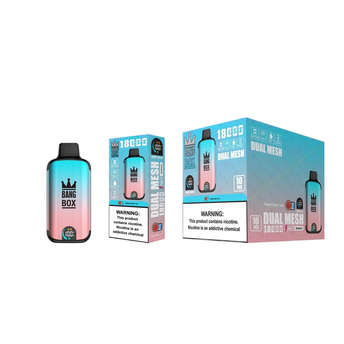 GENERICO - VAPEADOR WATERMELON ICE DE 18000 PUFFS