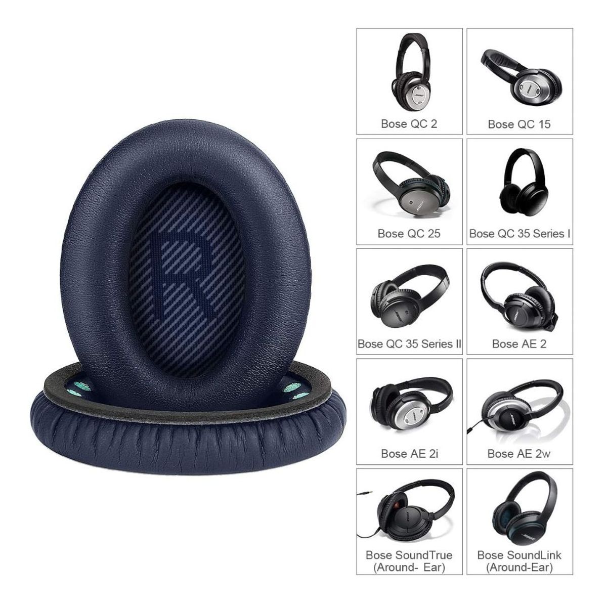 GENERICO - Almohadillas para audifonos Bose QC45 Qc 35 Qc25 Qc15 Ae2 azul