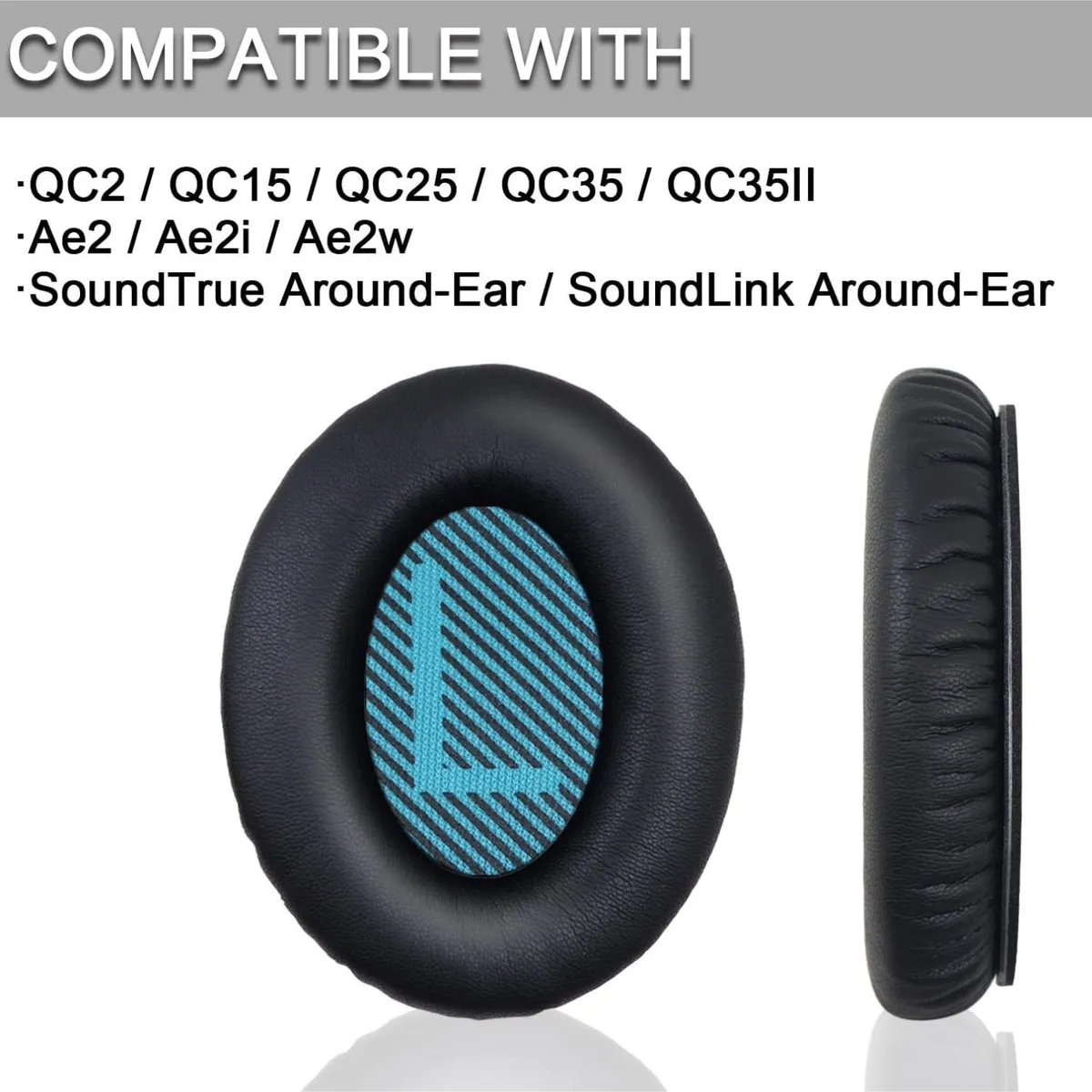 GENERICO - Almohadillas para audifonos Bose QC45 Qc 35 Qc25 Qc15 Ae2 negro
