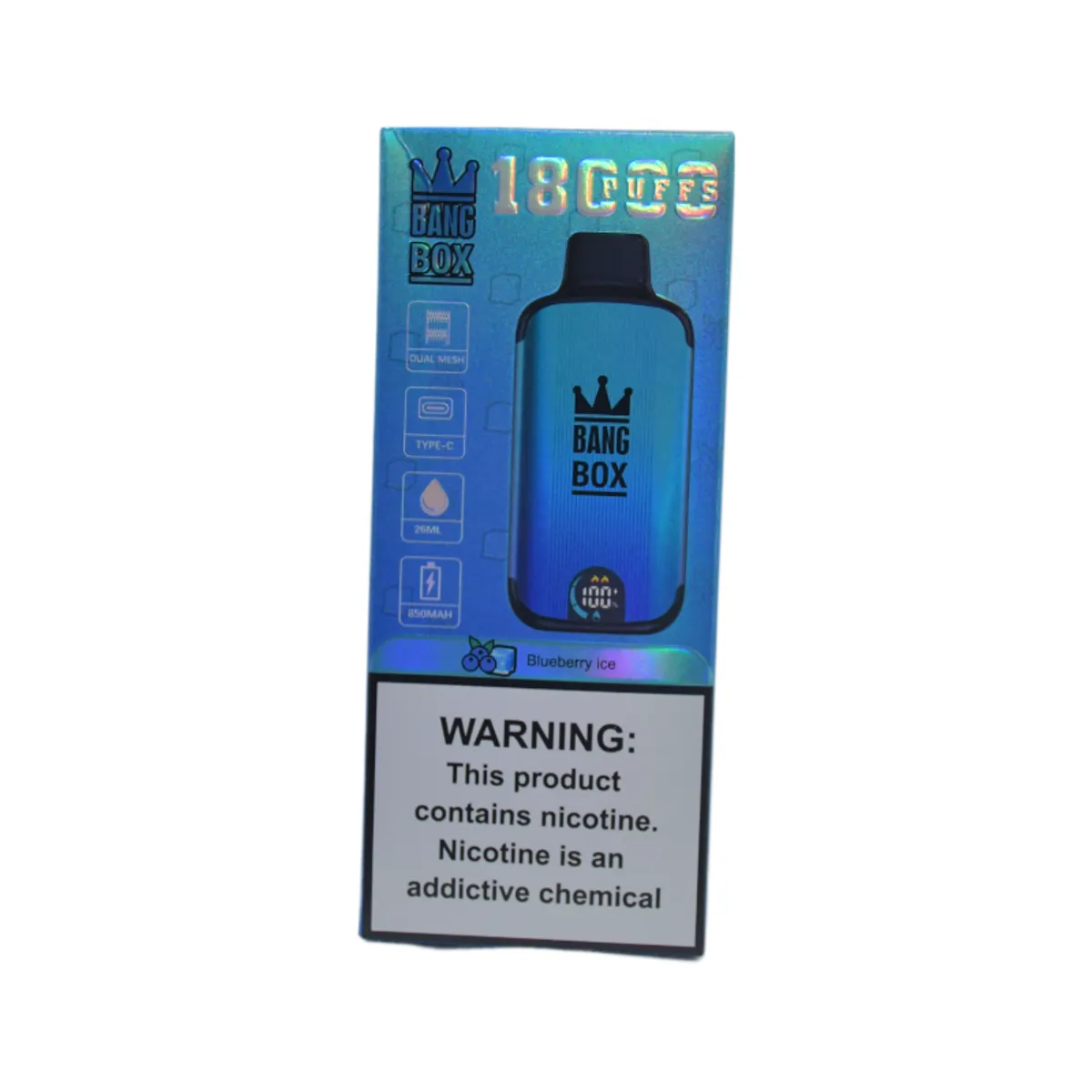 GENERICO - VAPEADOR  BLUEBERRY ICE DE 18000 PUFFS.