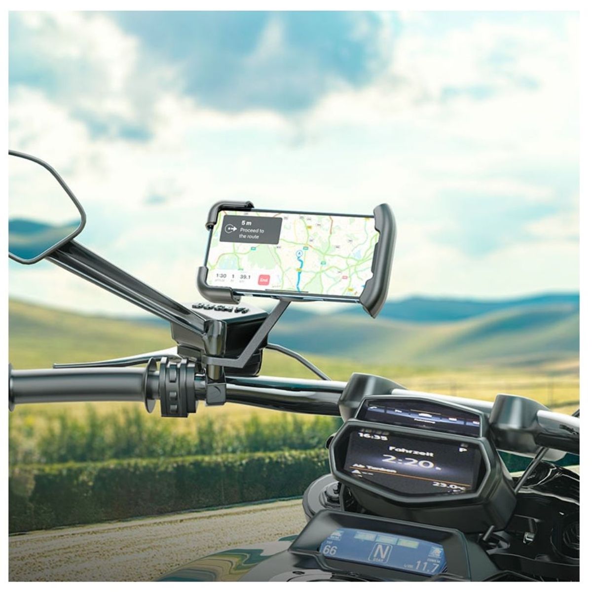 HOCO - Soporte Holder de Celular Para Moto o bicicleta Montaje Espejo Retrovisor HOCO CA119