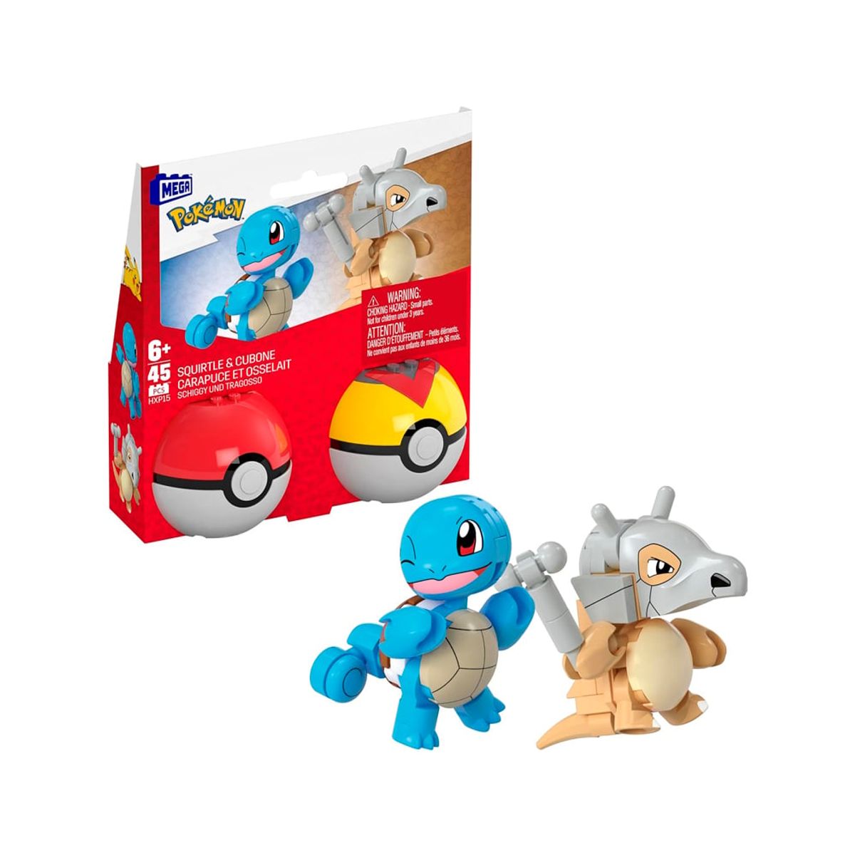 POKEMON - Pokemon Mega Squirtle y Cubone 45 Piezas