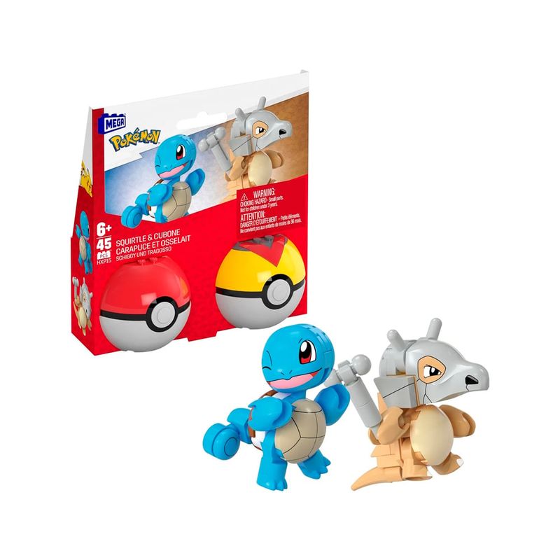 POKEMON - Pokemon Mega Squirtle y Cubone 45 Piezas