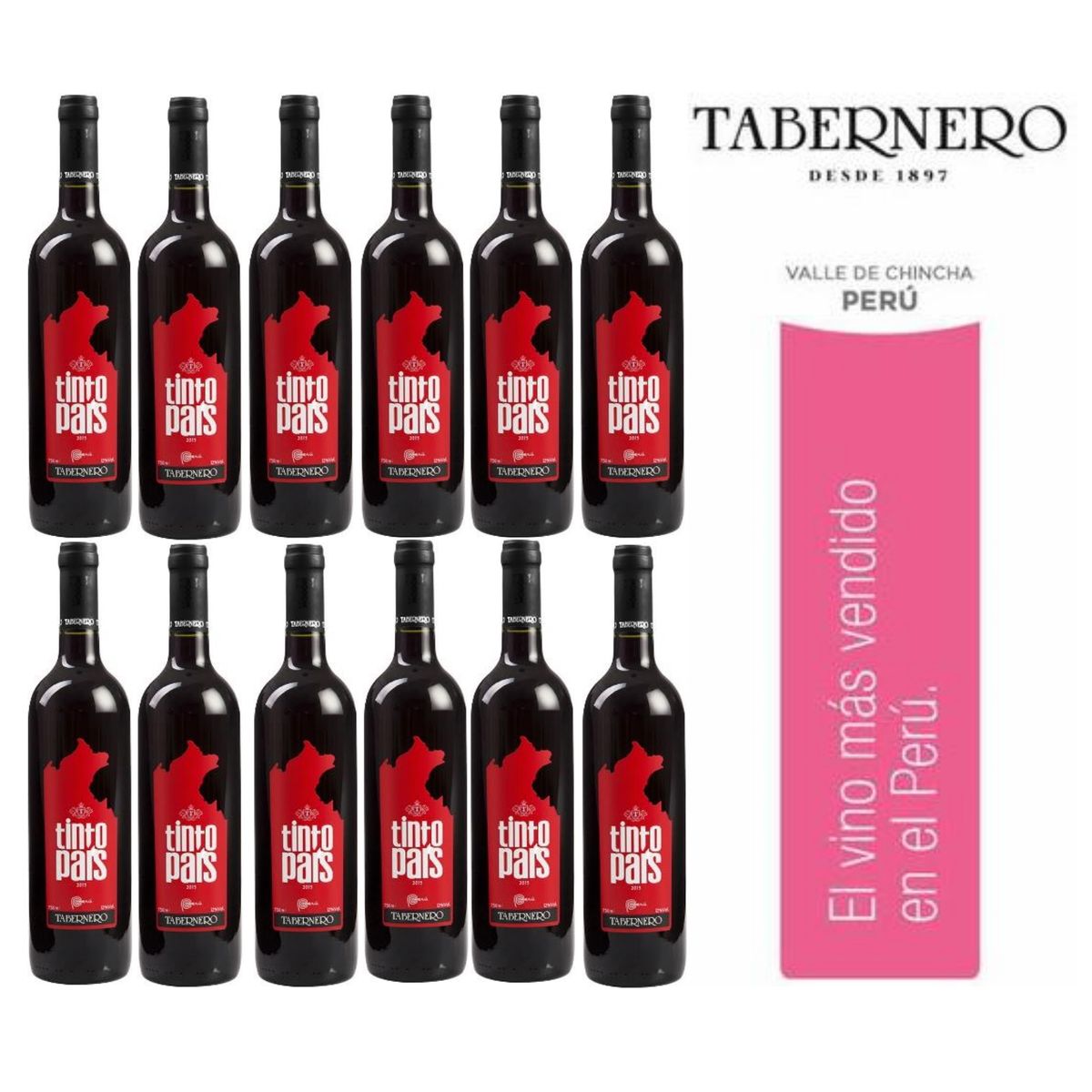 TABERNERO - Vino Tabernero Tinto Pais 750ml - 12 UND