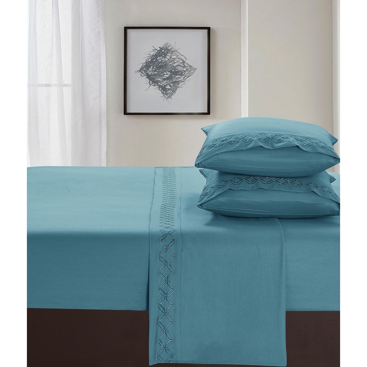 VENEZIA - Set de Sabanas de 1.5 pz de 4 Piezas 100% Algodón