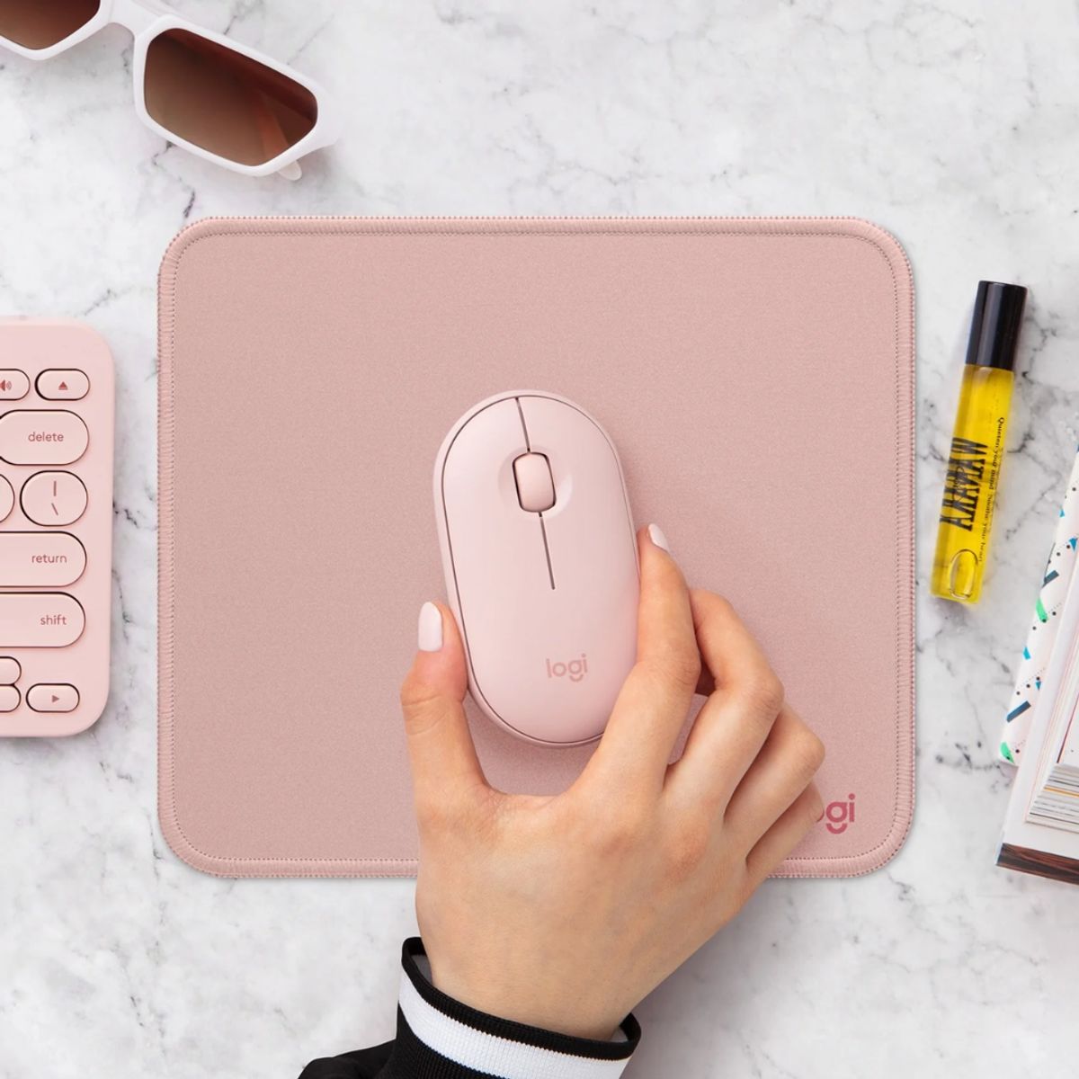 LOGITECH - PAD MOUSE LOGITECH ANTI-SALPICADURAS 200X230MM ROSE