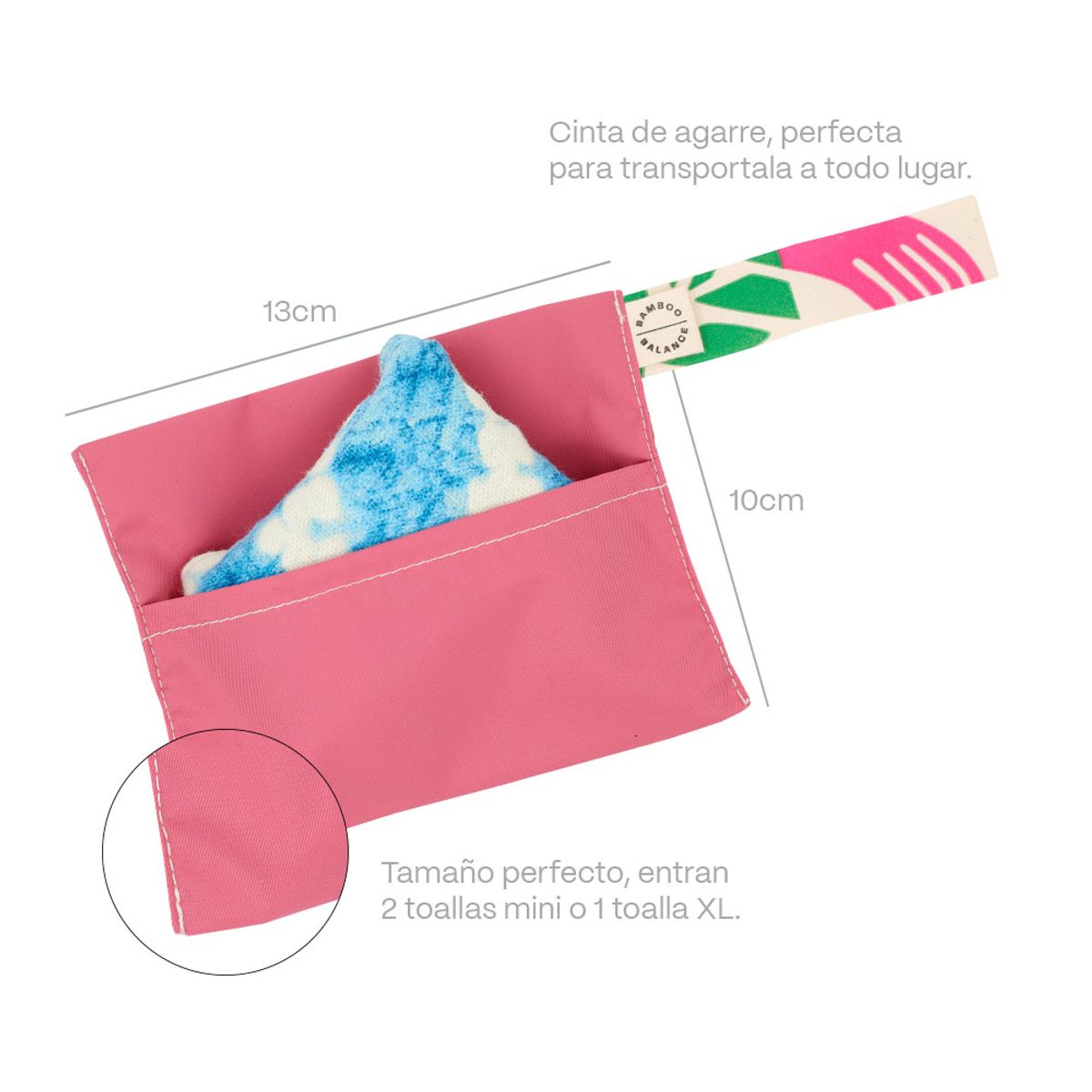 BAMBOO BALANCE - Sobre Impermeable para Toallas Higiénicas - Rosado Oscuro