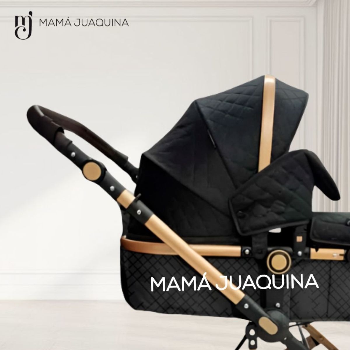 EBABY - Coche Cuna Moisés de Lujo «LOVY BABY» Black