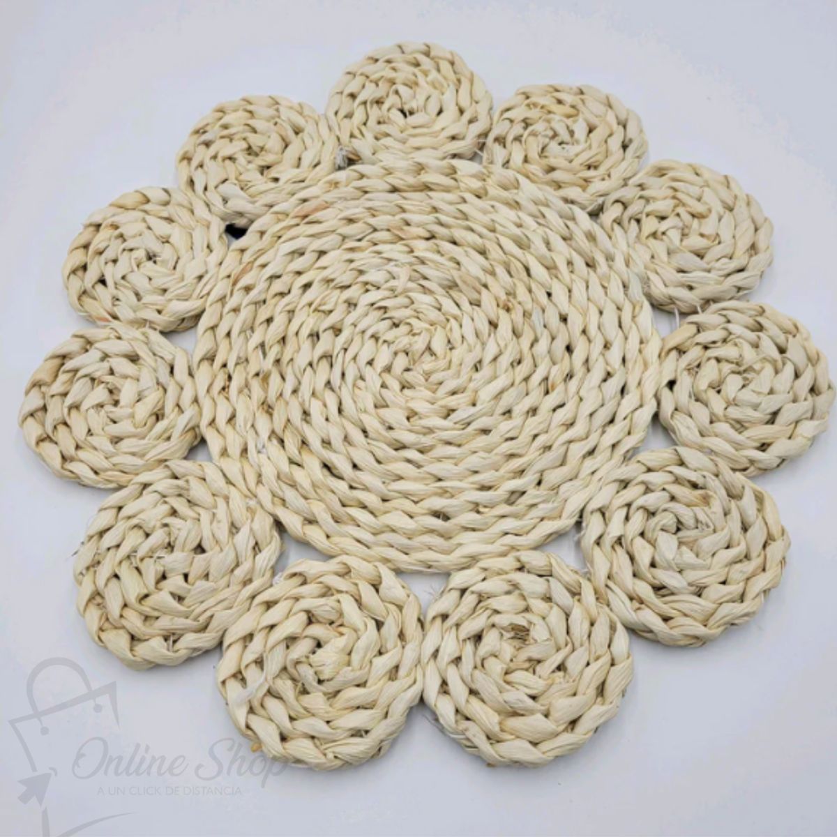 GENERICO - Plato Base Mimbre Flor