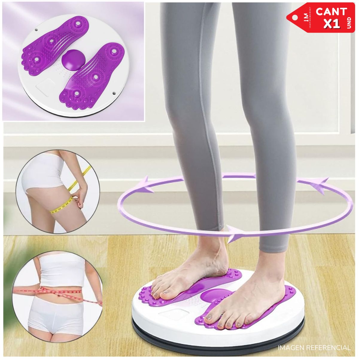 INSPIRA MARKET - Disco Giratorio para Ejercitar Abdomen Cintura Ejercicios