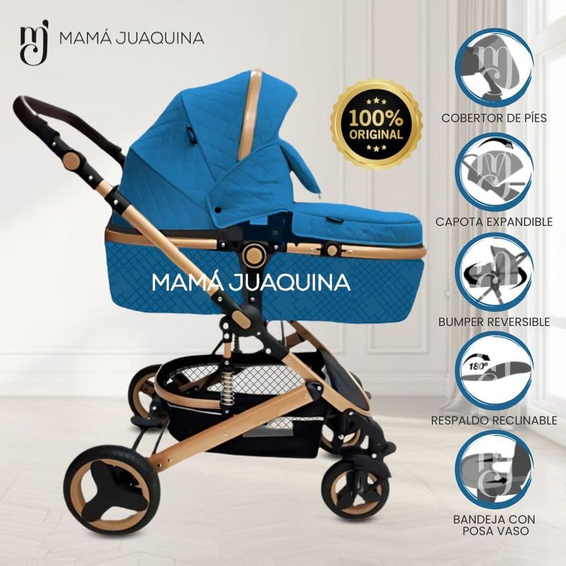 EBABY - Coche Cuna Moisés de Lujo «LOVY BABY» Dark Blue