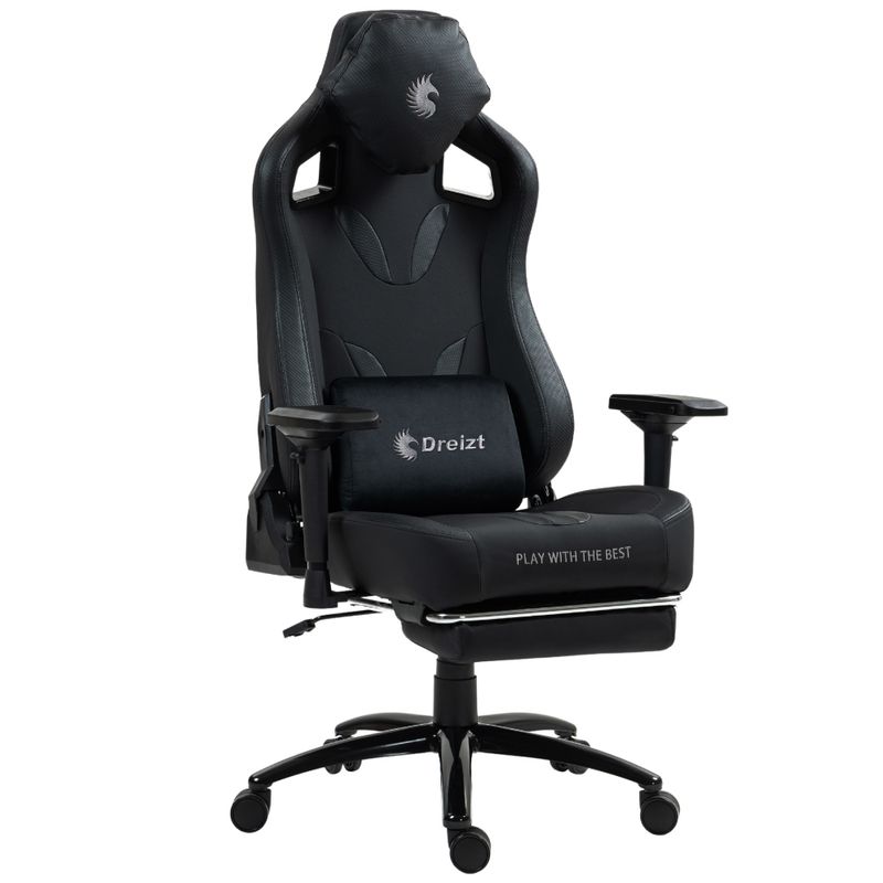 DREIZT - Silla Gamer Dreizt Thunder Series Negro Premium Con Posapies Clase 4