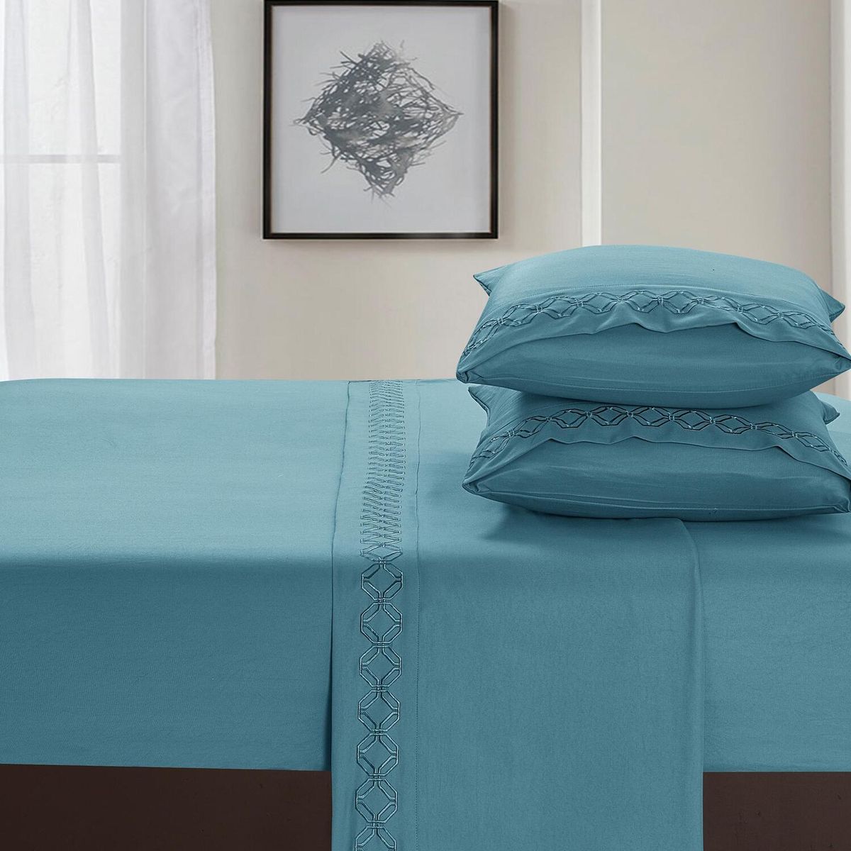 VENEZIA - Set de Sabanas de QUEEN de 4 Piezas 100% Algodón