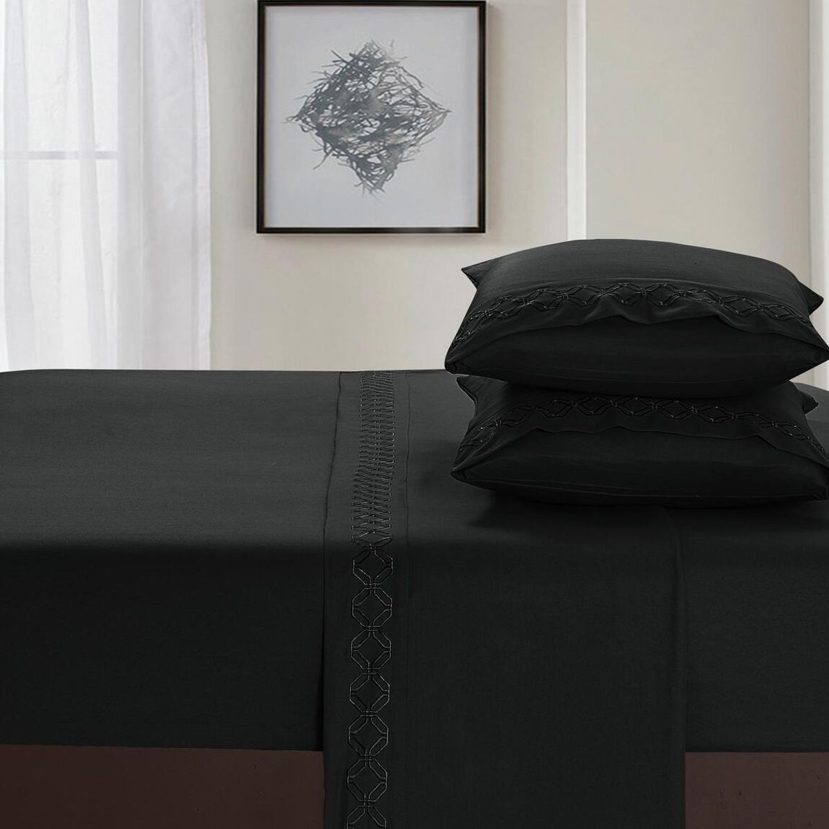 VENEZIA - Set de Sabanas de KING de 4 Piezas 100% Algodón