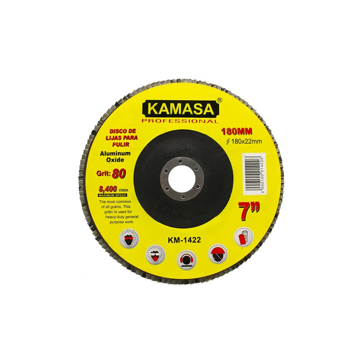KAMASA - Disco Lija Flap 7″ (180mm) grano 80 Kamasa