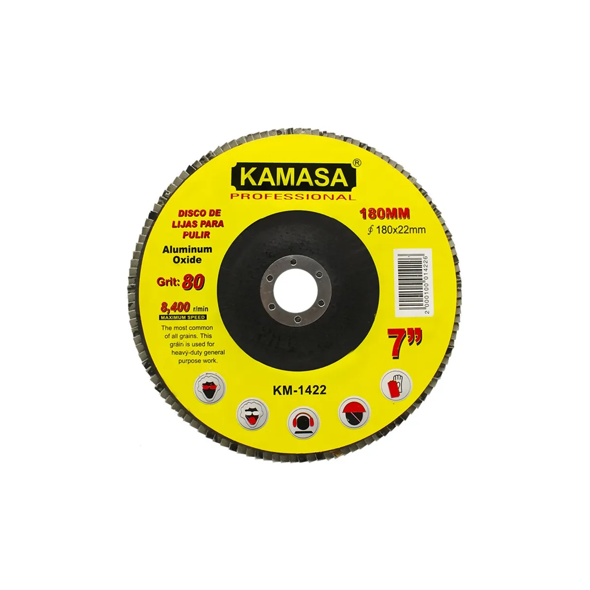 KAMASA - Disco Lija Flap 7″ (180mm) grano 80 Kamasa