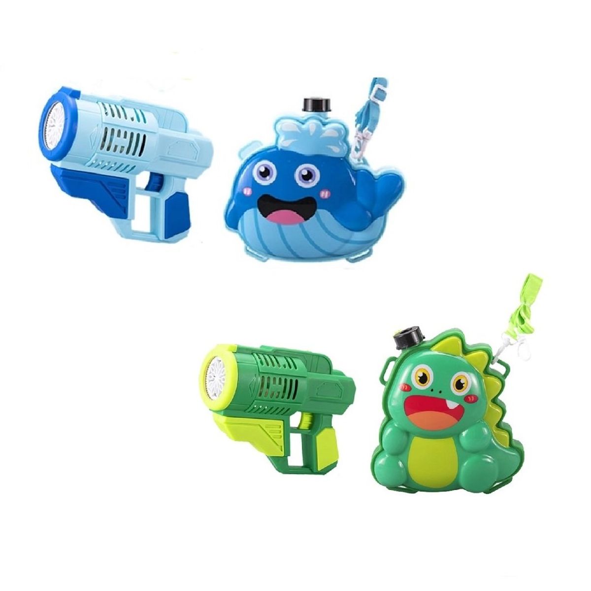 GENERICO - Set Pistola burbujas con Mochila portátil - DinoBallena