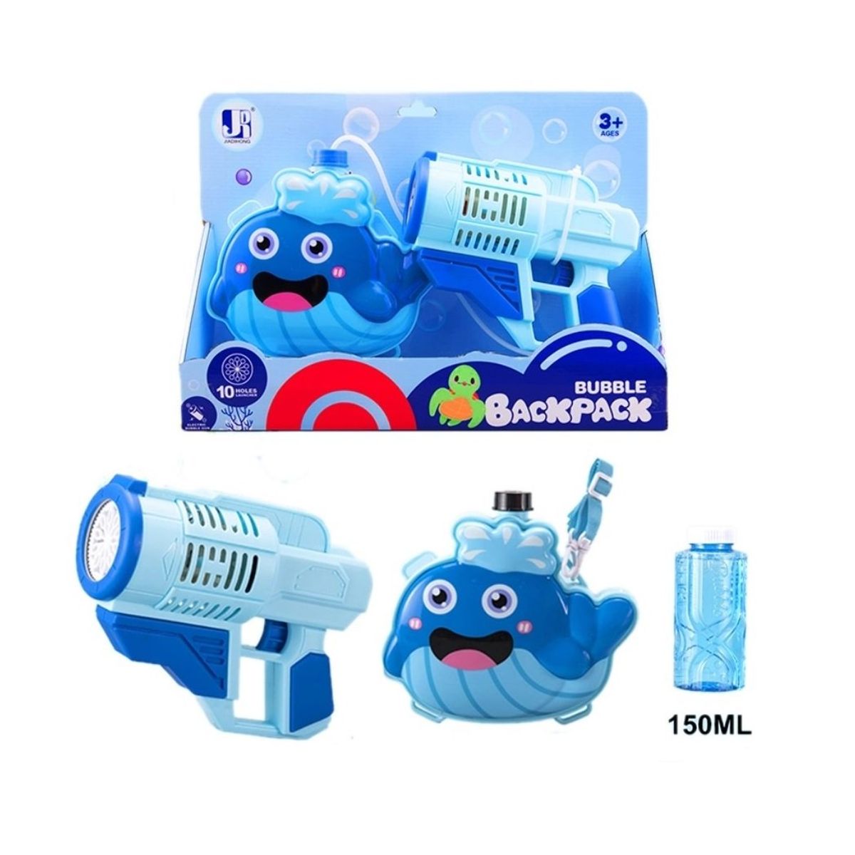 GENERICO - Set Pistola burbujas con Mochila portátil - DinoBallena