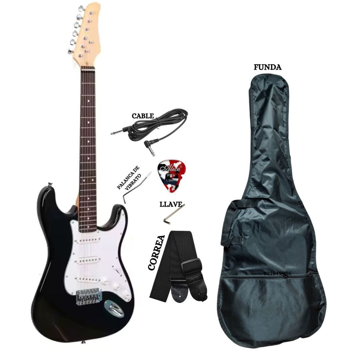 SOUND STAR - Guitarra Eléctrica Modelo Stratocaster Color Negro