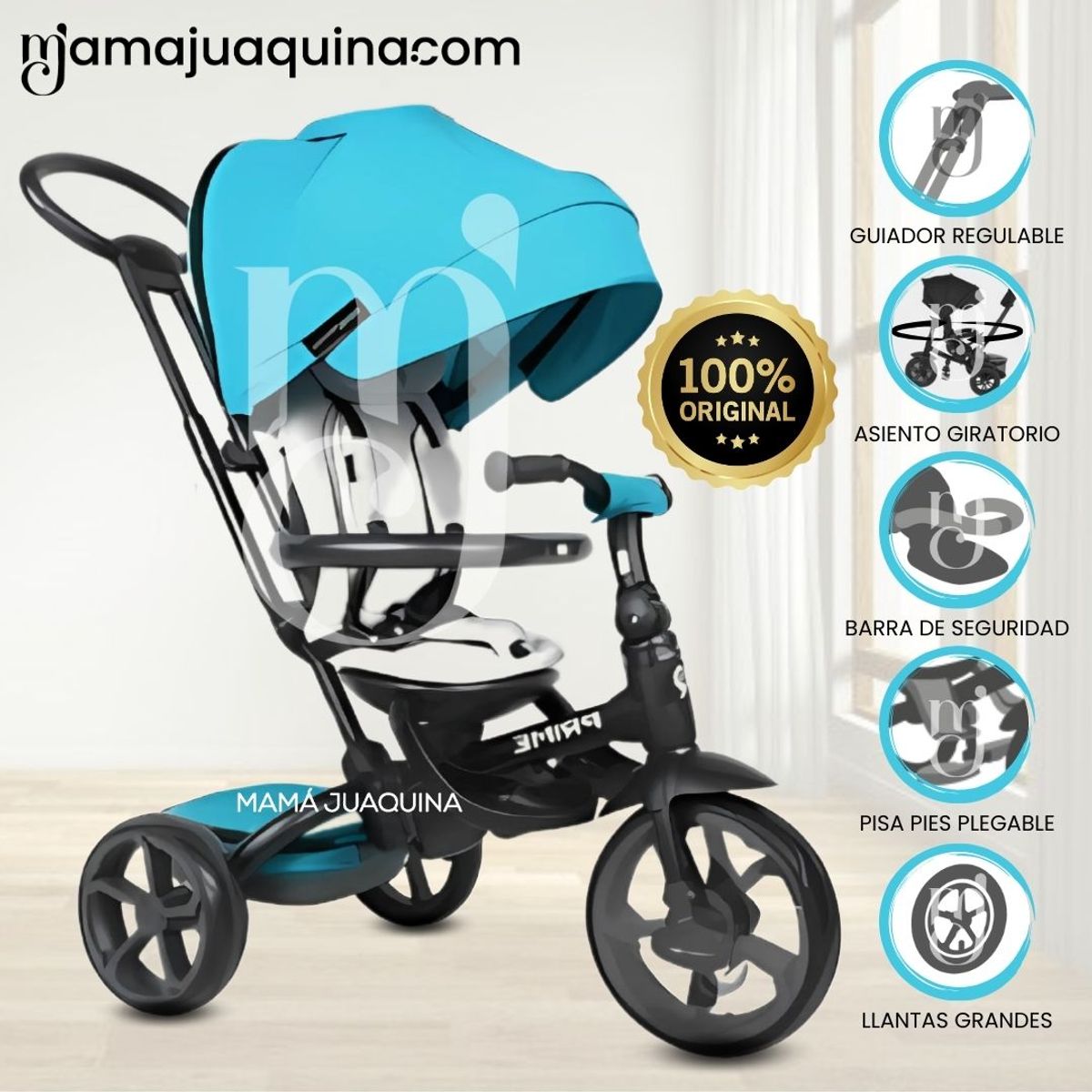 KIDS - Triciclo Guiador Plegable «QUILL PRIME» Sky Blue
