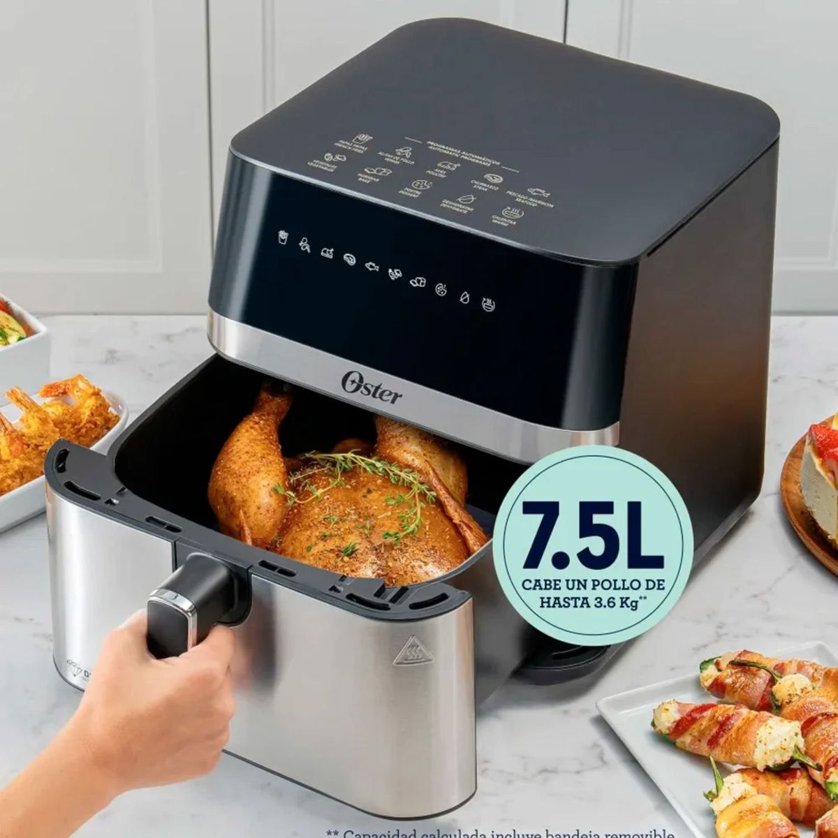 OSTER - Freidora de Aire Digital CKSTAF75DSSDF 7.5 Litros Oster