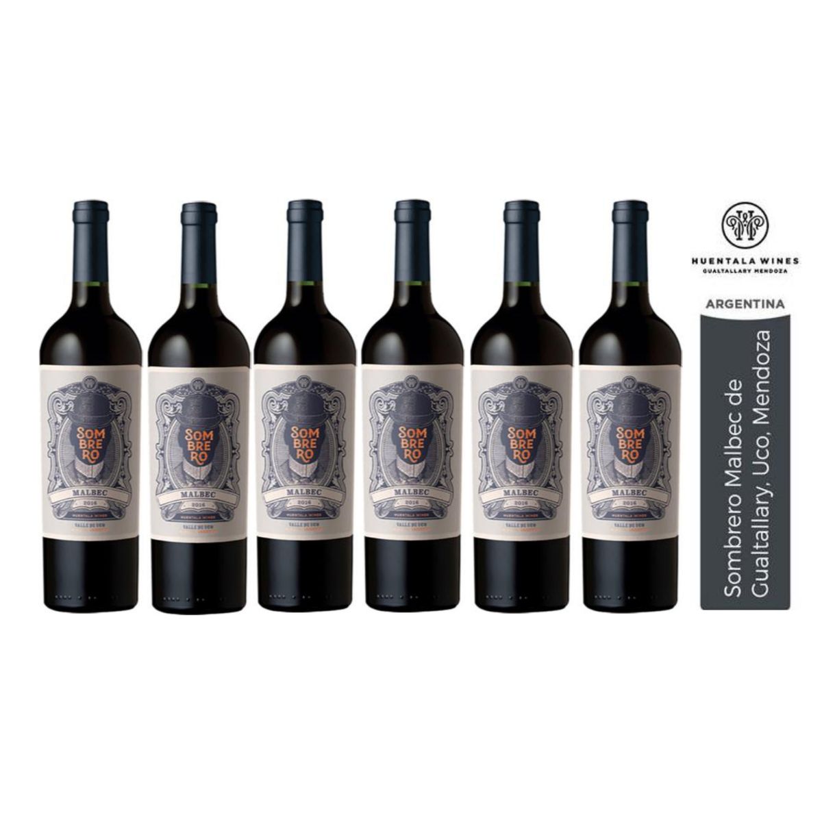 GENERICO - Vino Sombrero Malbec 750ml - 6 UND