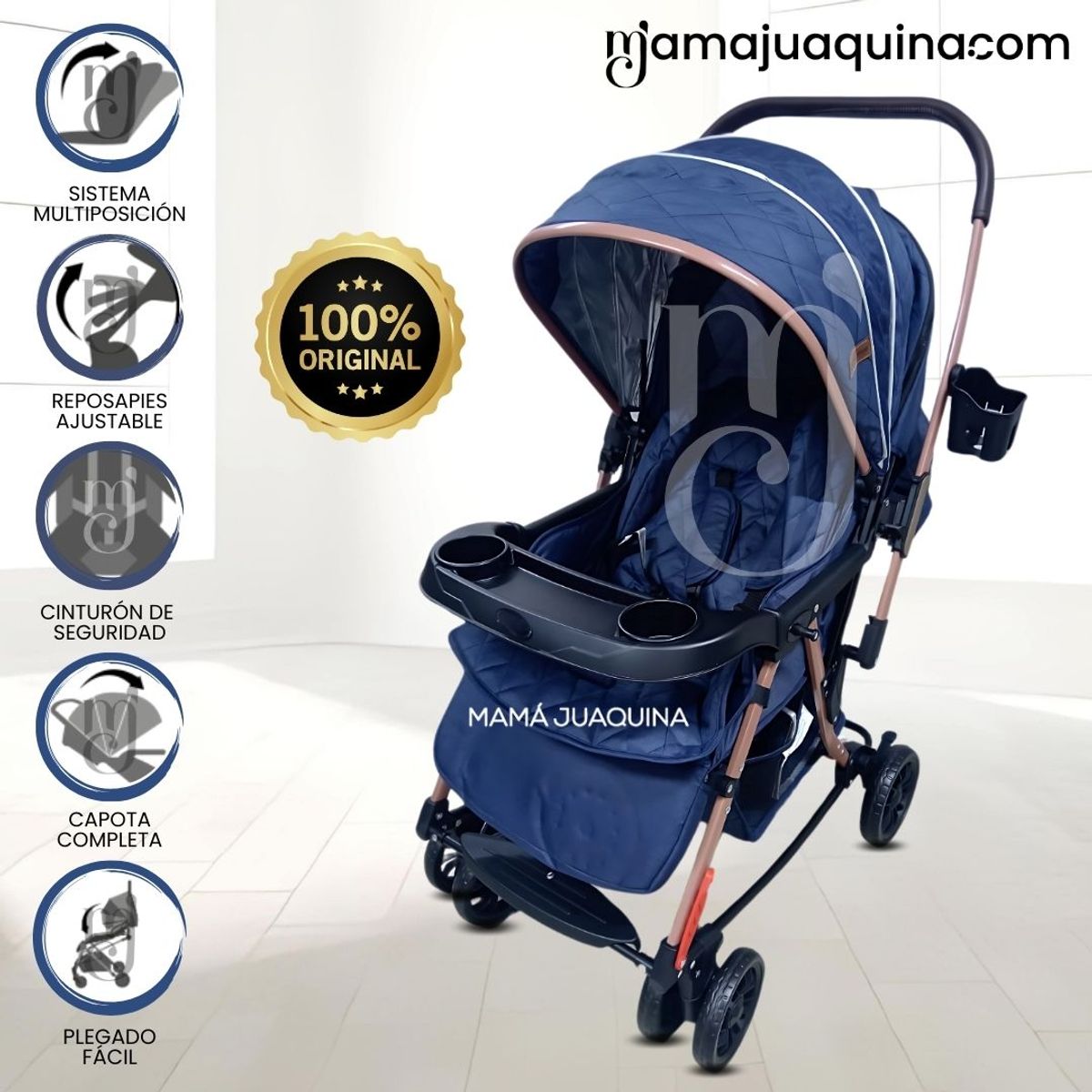 EBABY - Coche Mecedora de Lujo «SEULGI» Blue