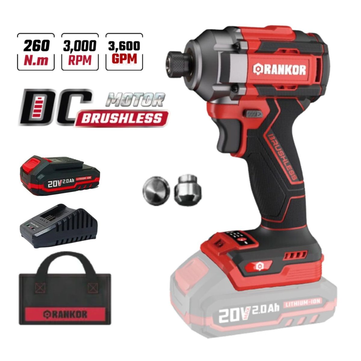 RANKOR - Atornillador de impacto 14 Brushless Rankor