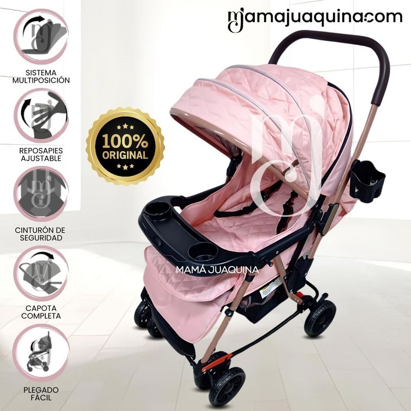 EBABY - Coche Mecedora de Lujo «SEULGI» Pink