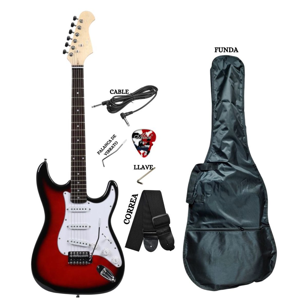 GENERICO - Guitarra Eléctrica Modelo Stratocaster ROJO