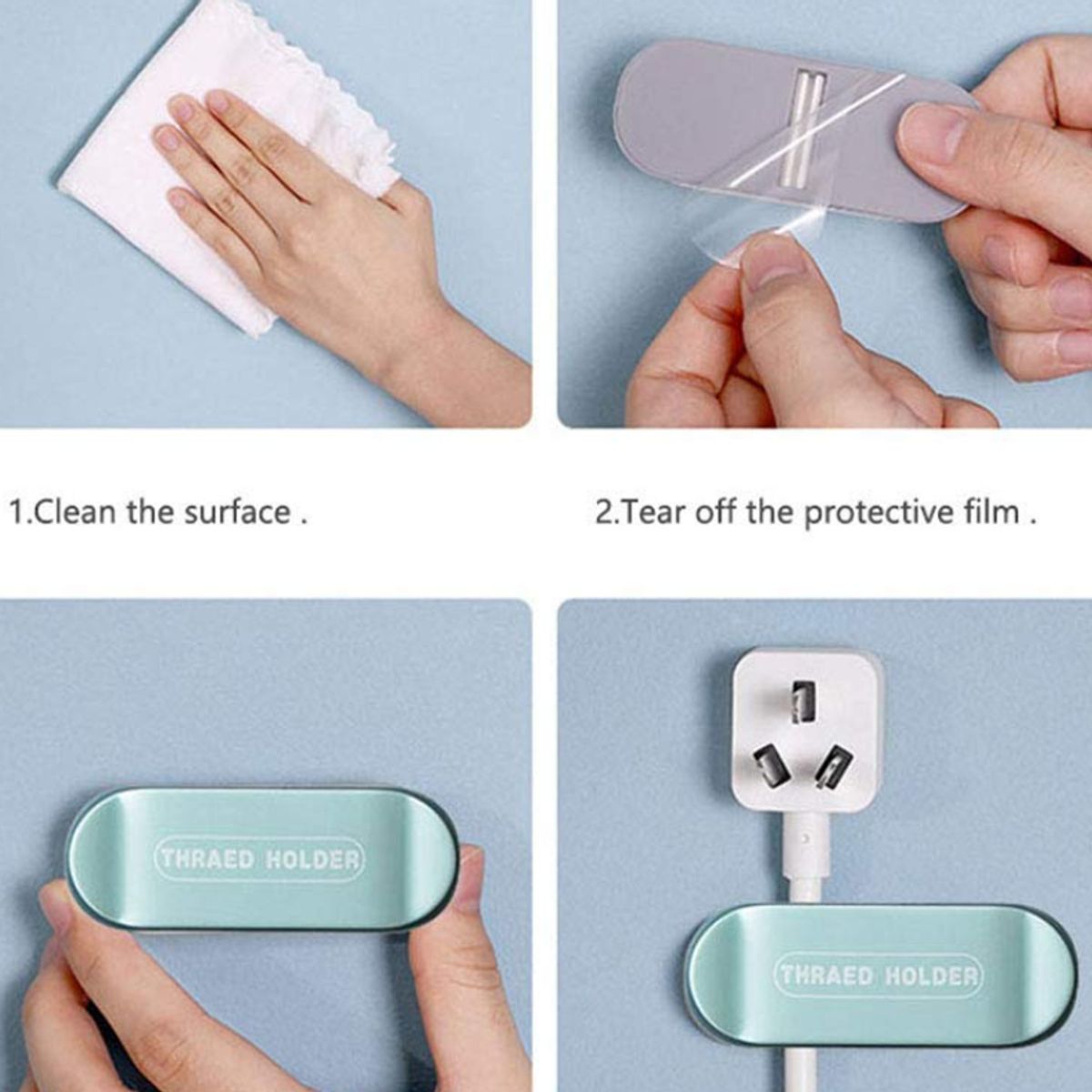 GENERICO - ORGANIZADOR DE CABLES ( BLISTER x 4 Unid ) - multicolor