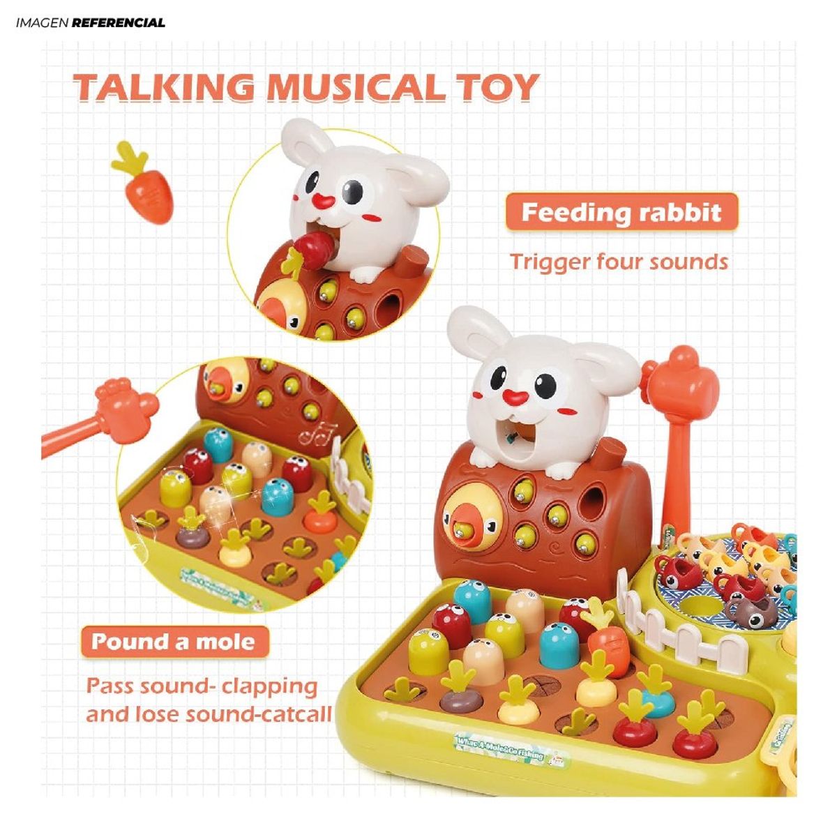 GENERICO - Juguete Montessori para pescar de Conejo