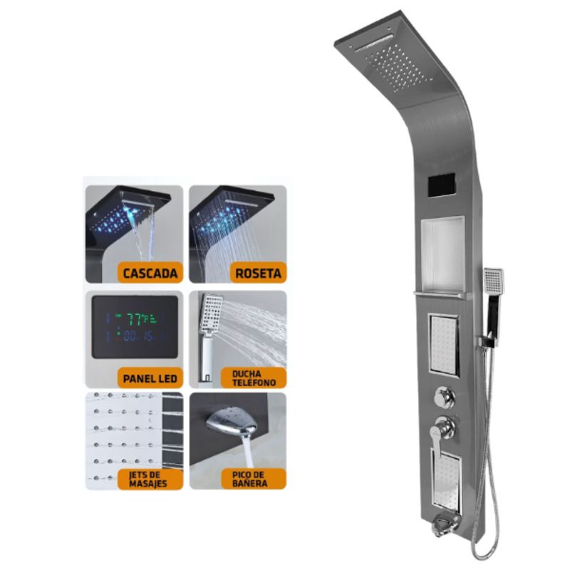 FRATELLI - COLUMNA DE DUCHA LED SATINADO SK-8052