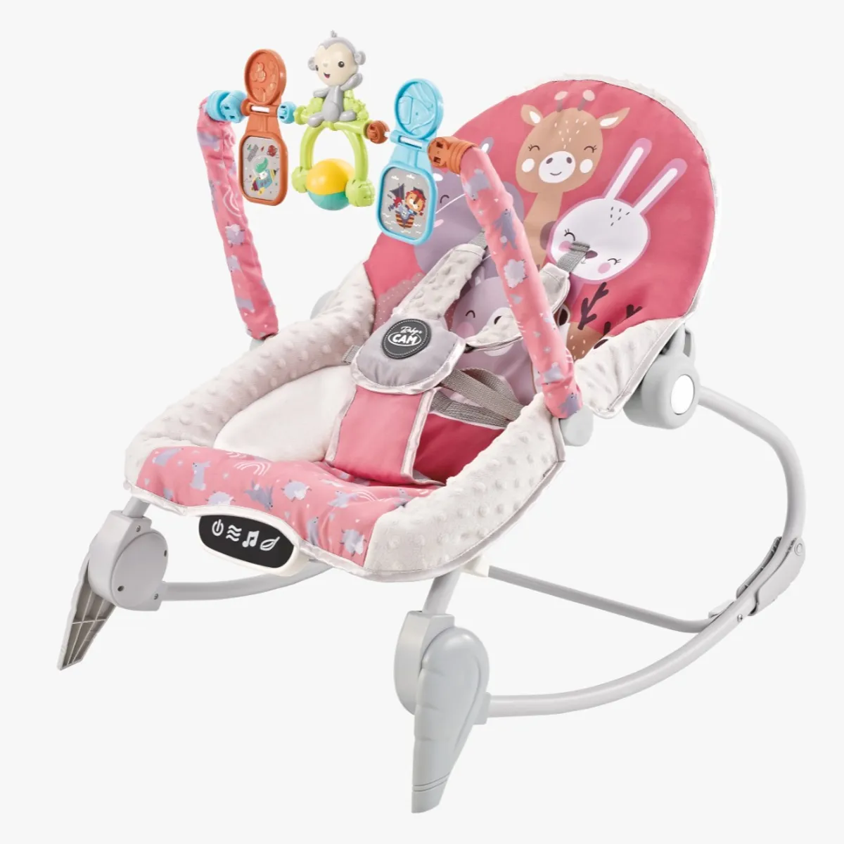 BABY CAM - Silla mecedora bouncer Baby Cam táctil mesa de comer rosado