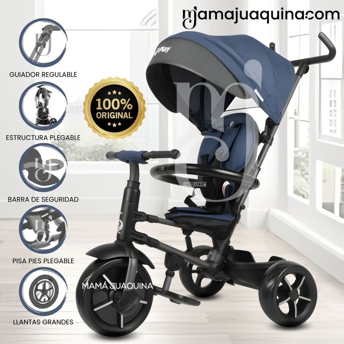 KIDS - Triciclo Guiador  «STARITE» Blue