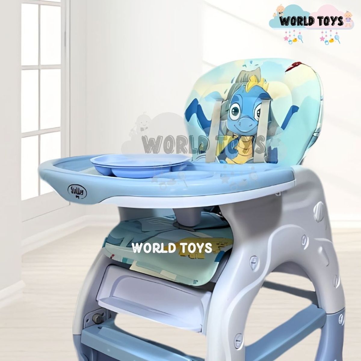 BABY - Silla de Comer 3 en 1 «BELADONNA» Sky Blue