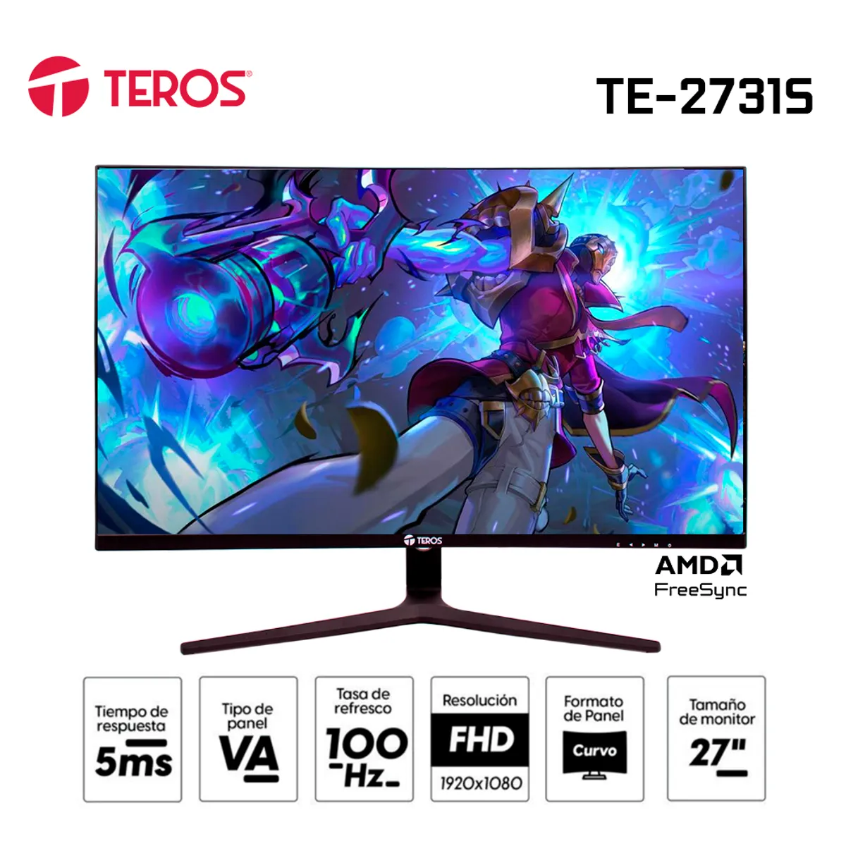 TEROS - Monitor curvo TEROS TE-2731S 27 FHD VA HDMI VGA