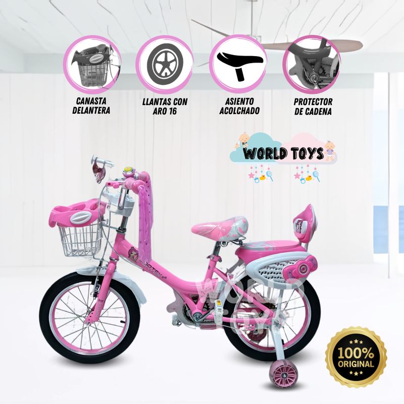 VELOX - Bicicleta Para Niña Aro 16 «HI LIRY» Pink