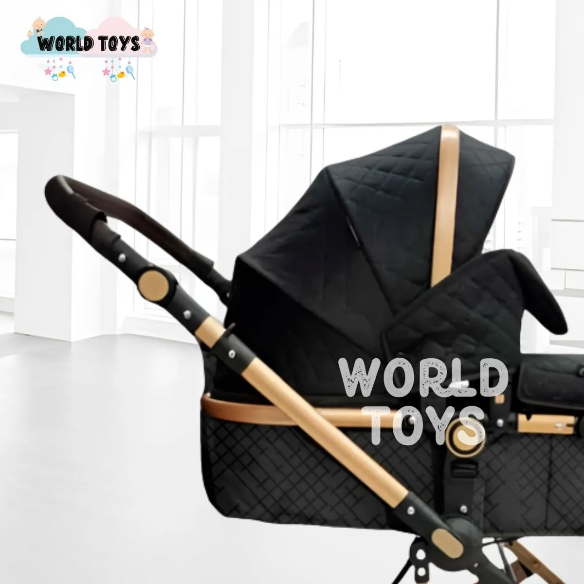BABY - Coche Cuna Moisés de Lujo «LOVY BABY» Black