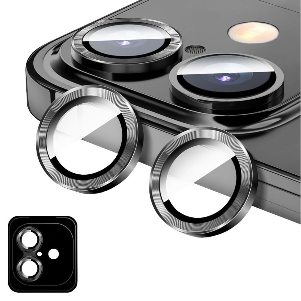 GENERICO - Protector de Cámara Metálico Compatible con iPhone 16 - 16 Plus Gray