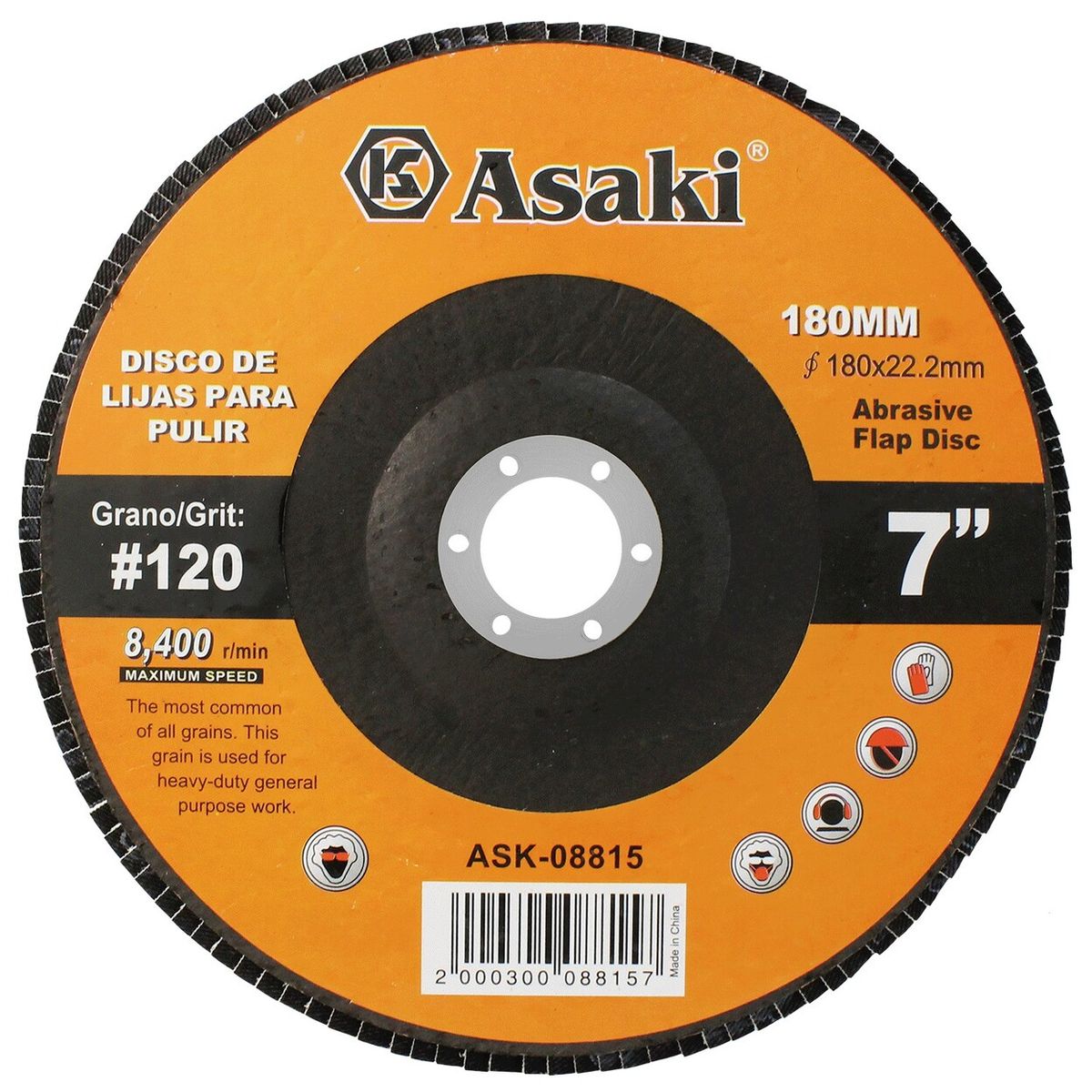 ASAKI - Disco Lija Flap 7″ (180mm) grano 120