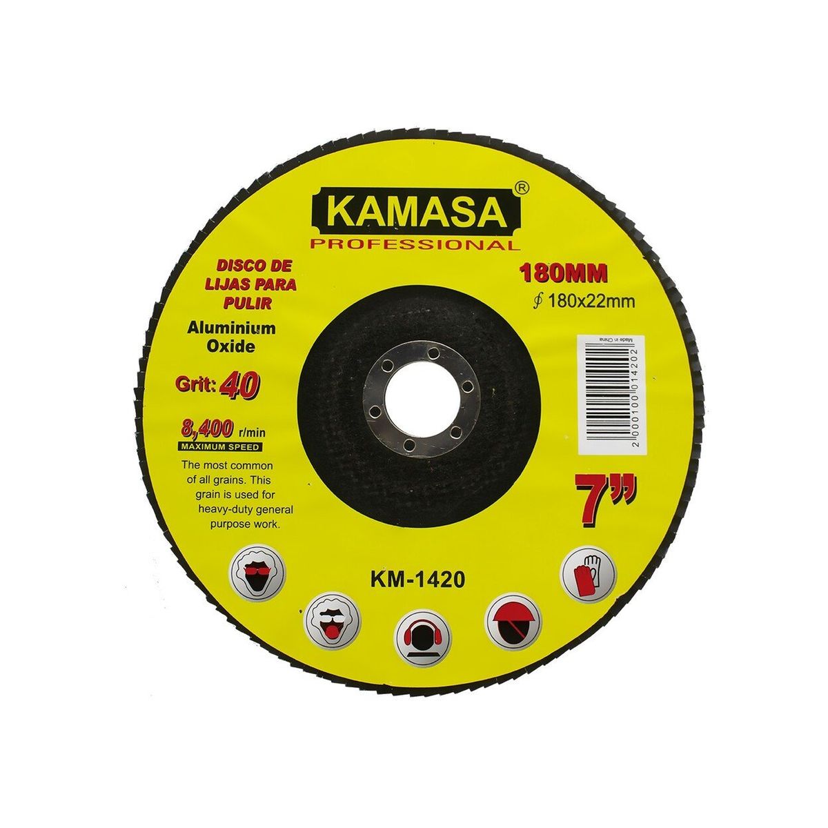 KAMASA - Disco Lija Flap 7″ (180mm) grano 40