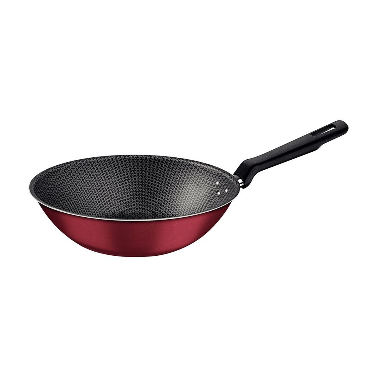TRAMONTINA - Wok Tramontina 24 cm Rojo Loreto - 2.2 L, Acero Inoxidable