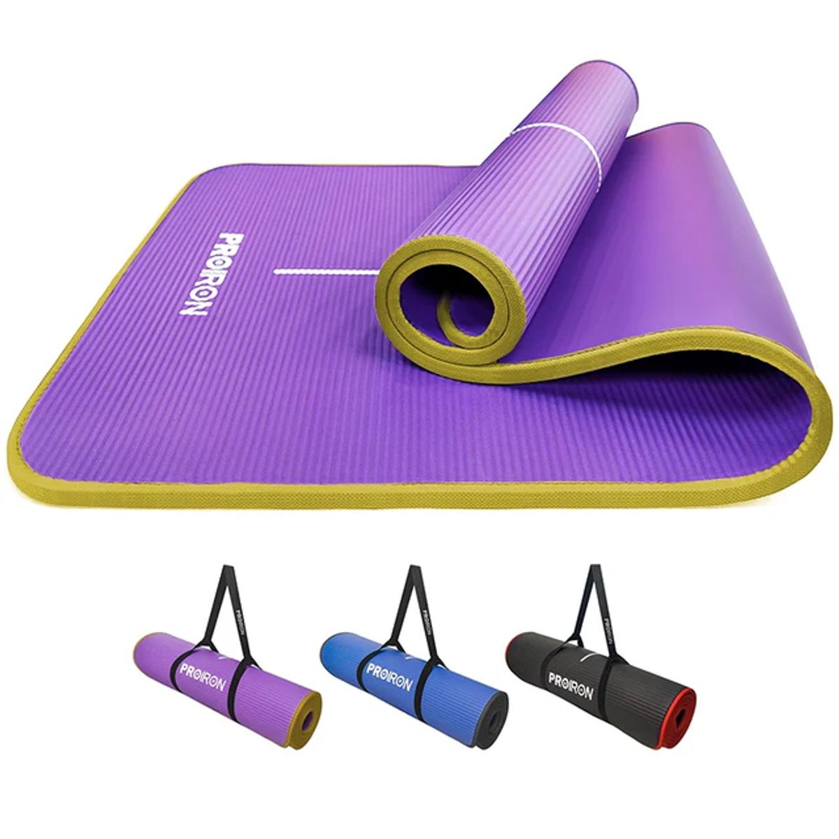 PROIRON - Mat de Yoga de 10mm Morado y Amarillo