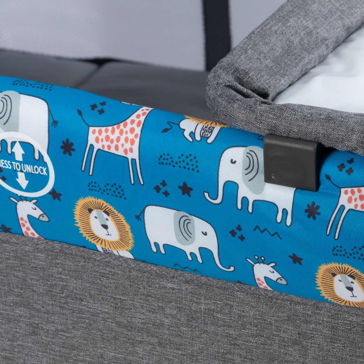 EBABY - Cuna Corral Mecedora Sally AZUL  EB716-3